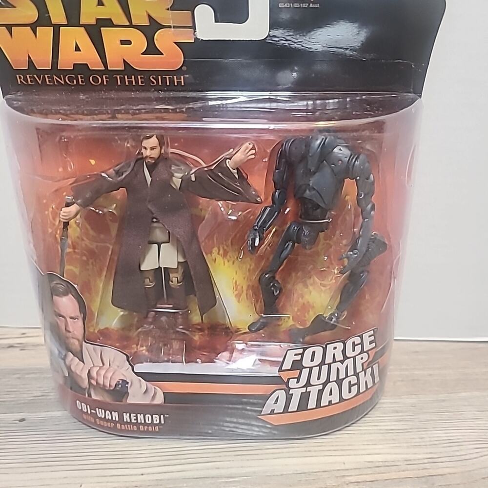 Star Wars Revenge Of The Sith Obi-Wan Kenobi With Super Battle Droid Figures NIP